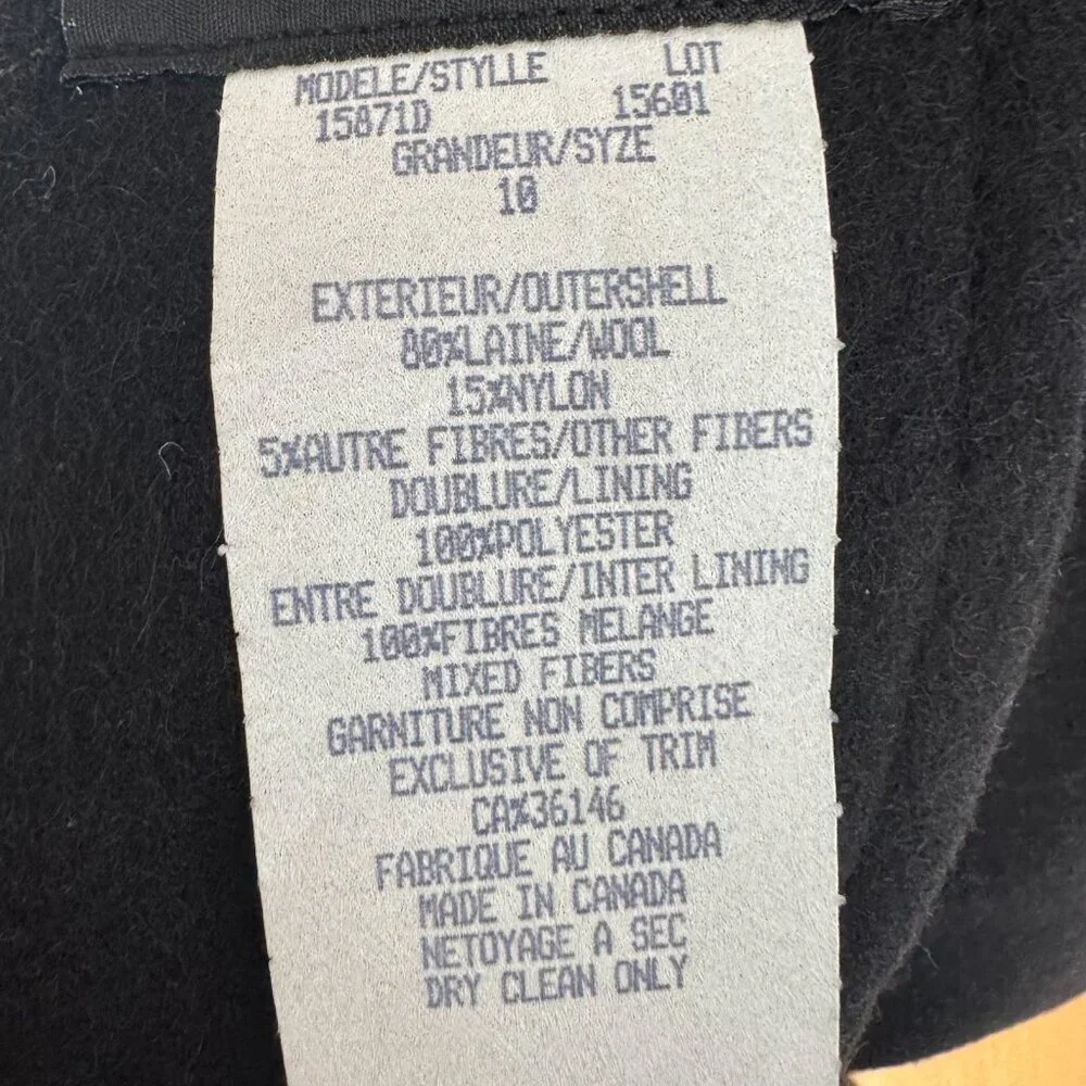 Vintage 90s Ellabee Deadstock Black Wool Blend Maxi Minimalist Coat 10 - Picture 8 of 8